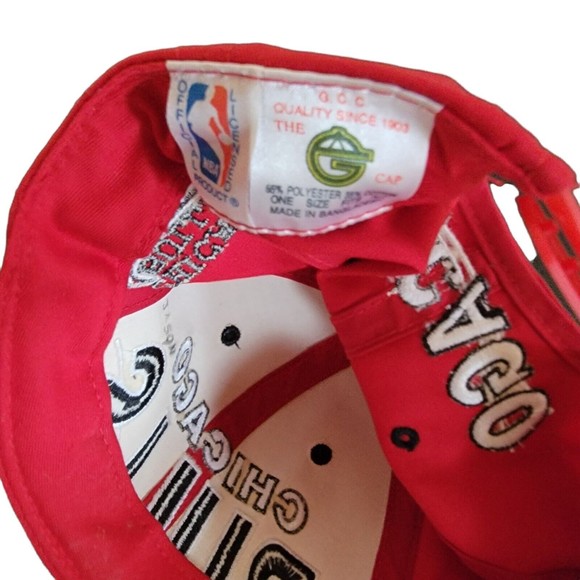 Vintage Chicago Bulls GCC G Cap Black & Red Snapback Hat 90's NBA - Picture 2 of 6
